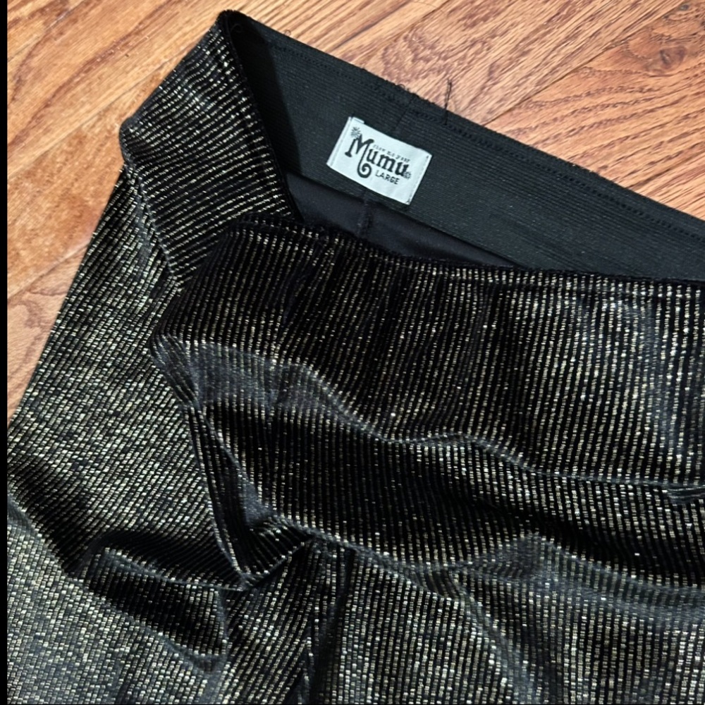 Show Me Your MuMu Black and Gold Flare Pants - Picture 3 of 6